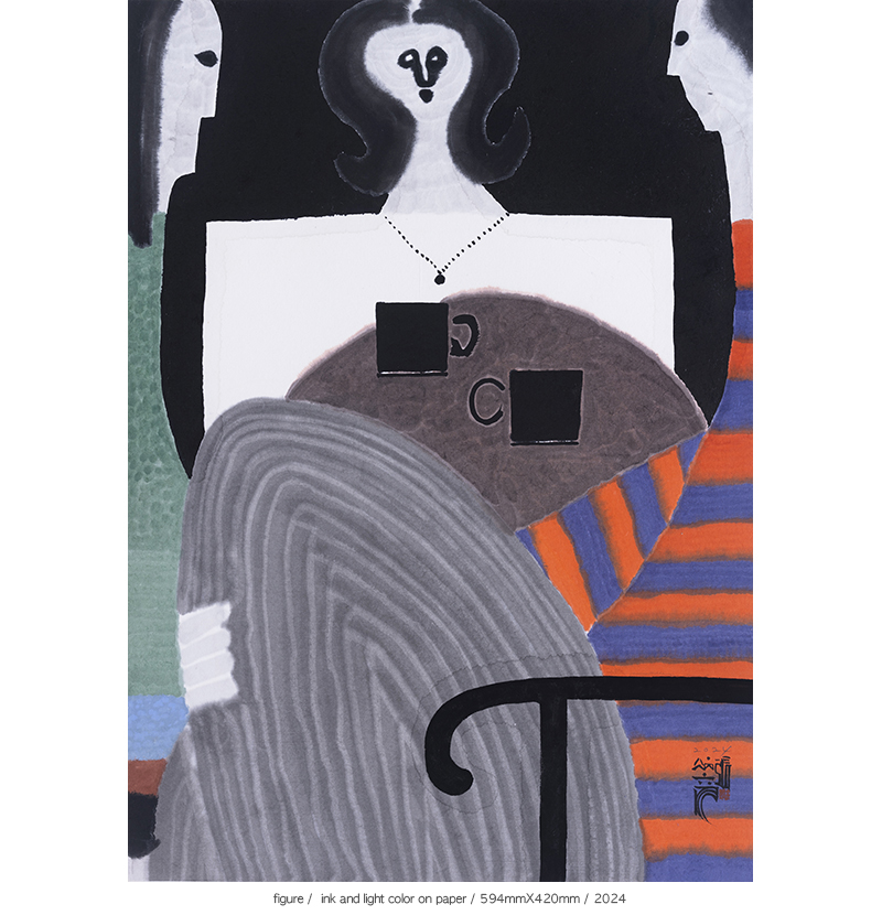 Jang Byeong Eun · Eastbrush · 张炳彥 · figure · ink_and_light_color_on_paper · 594mm_x_420mm · 2024